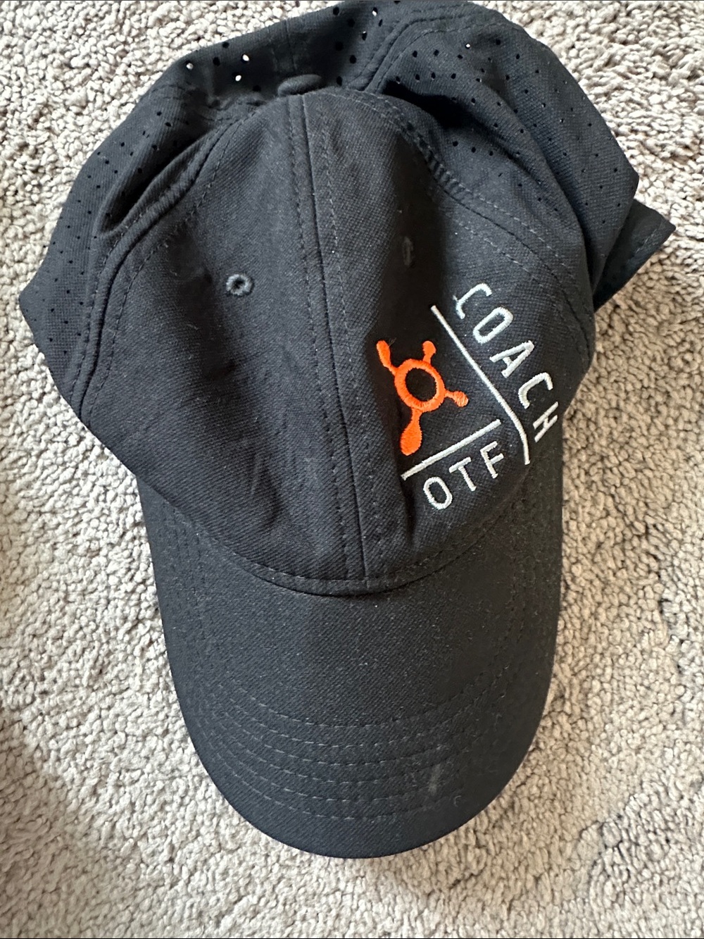 Orangetheory Black Cap with Orange OTF Emblem